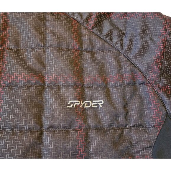 Spyder Men's Large Black/Red Full Zip Hooded Soft Shell Jacket - Picture 12 of 16